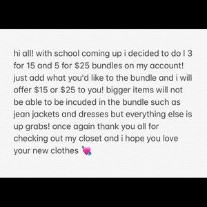 CLOSET CLEANOUT SALE